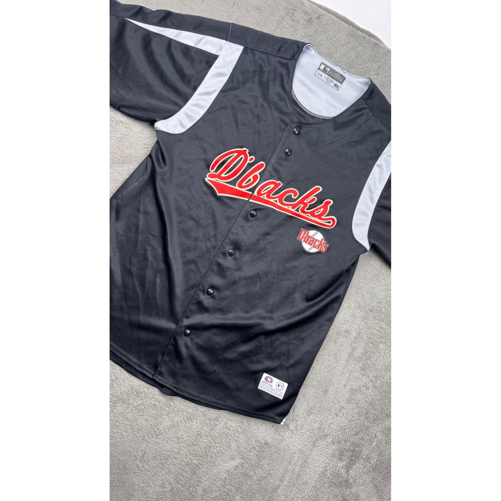 True Fan Arizona Diamondbacks Jersey Mens Large Black Excellent MLB Baseball L